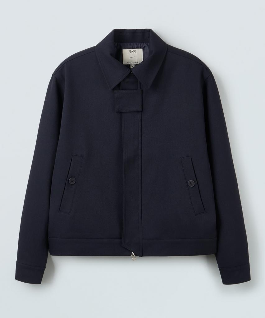 Piari Refined Wool Touch Short Blouson (Navy)