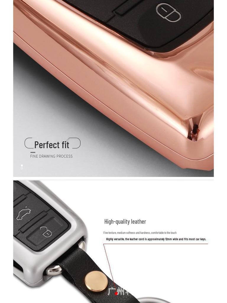 Volkswagen Metal Key Case Shell Set for Lavida, New Sagitar, Passat, Bora, Lamando, Jetta, Tiguan - Unisex