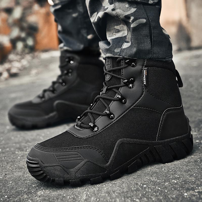 Men's Outdoor Hiking Tactical Boots Ankle Desert Boots Sports Climbing Shoes Military Work Waterproof Work Safety Hunting Shoes
