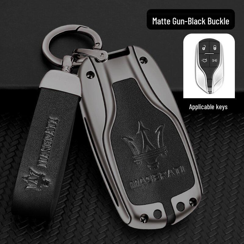 Maserati Quattroporte, Levante, Ghibli Metal Leather Key Case Protective Shell