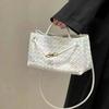 Niche Design New Style Metal Rope Buckle Genuine Leather Woven Tote Bag One-shoulder Portable Large-capacity Retro Women's