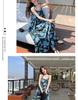 French Blue Floral Strappy Maxi Dress - Summer 2026 Women's Unique Design