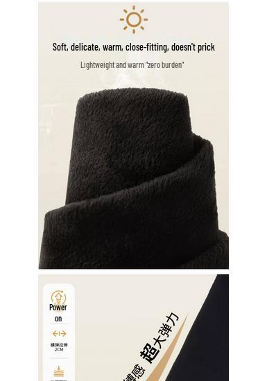 Women's Black High-Waisted Fleece-Lined Leggings, 2025 Winter Style, Thick, Elastic, Slim-Fit
