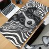 Gaming Mouse Pad Large Desk Mat Antislip Stitched Edges Black and White Puppy Art Print Keyboard Pad for Office Gaming