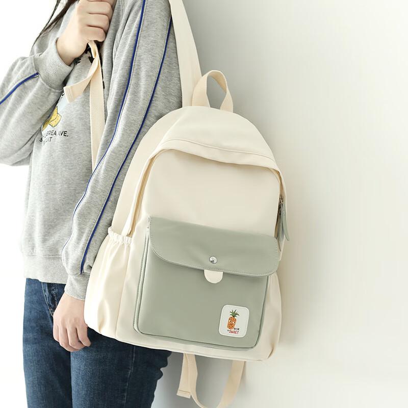 Li Shen Color-Block School Backpack
