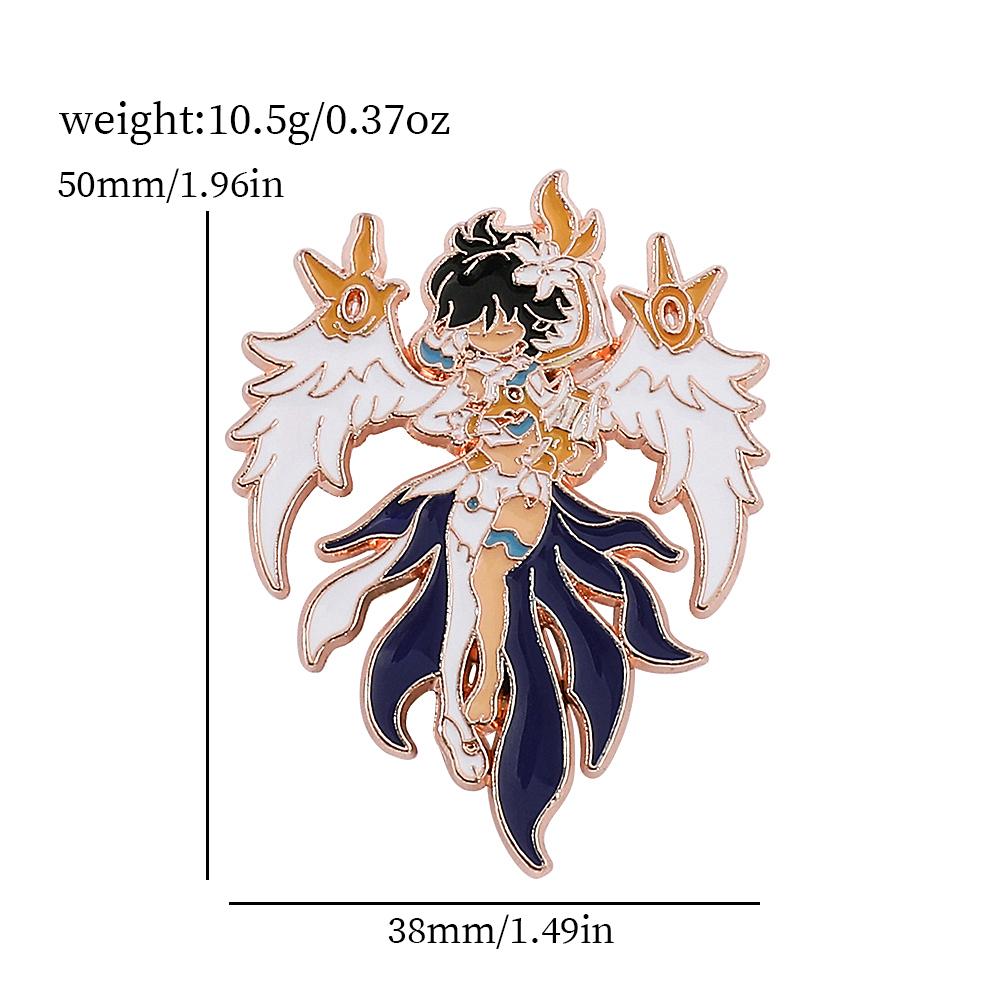 Game Genshin Impact Brooch Cute Cartoon Figure Venti Zhongli Badge Enamel Metal Brooch Jeans Jacket Lapel Pin Accessories Gifts