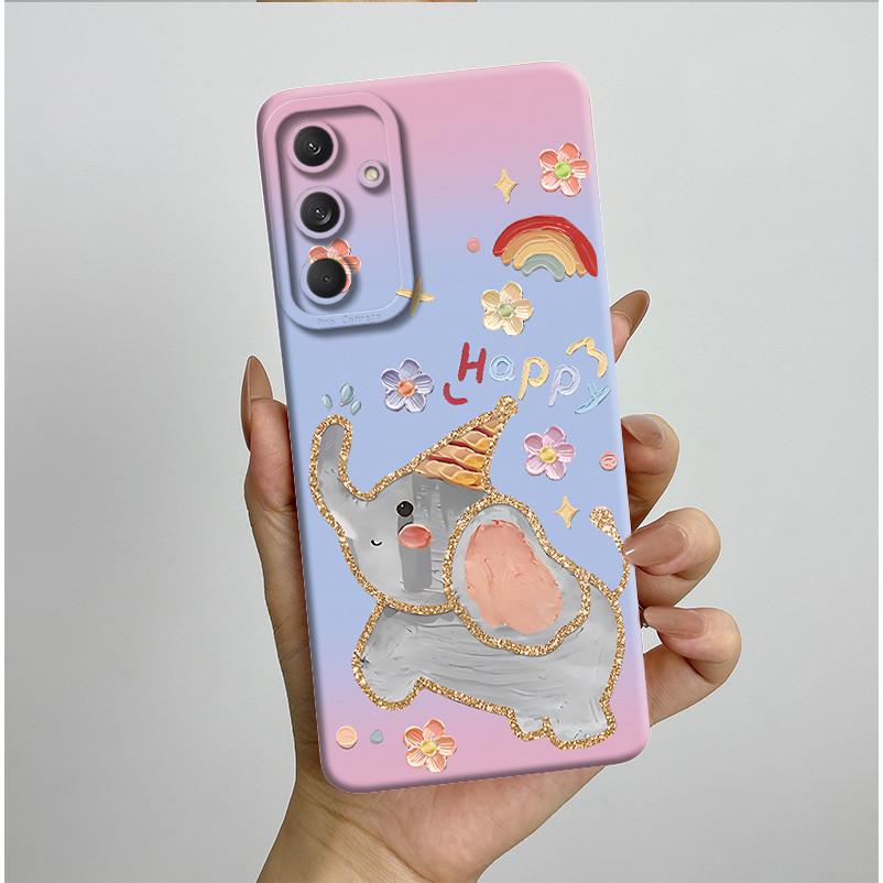Phone Cover For Samsung Galaxy M35 5G Bumper Silicone Shockproof Pretty Butterfly Flowers Case Coque For Galaxy M 35 M55 Funda