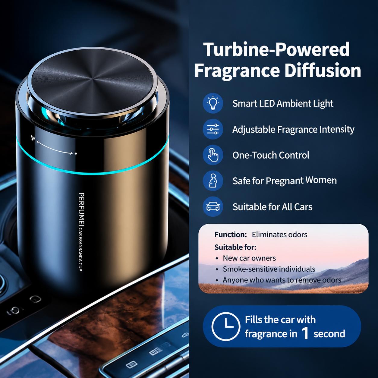 New Colorful Car Air Freshener Cup Solid Perfume Car Interior Decoration High-end Perfume Long-lasting Light Fragrance GuLong