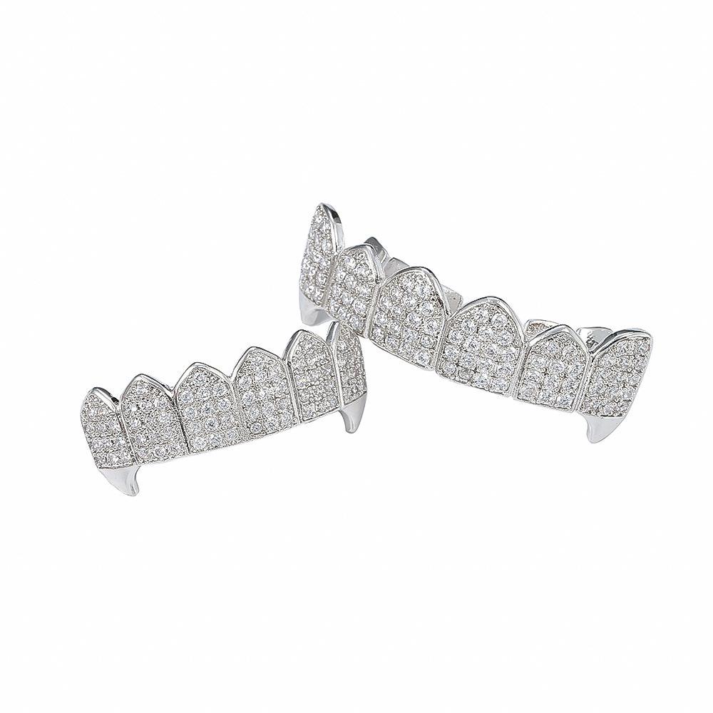 Colorful Zirconia Gold Hip Hop Tooth Ornaments for Halloween
