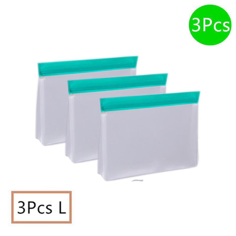 Reusable Food Storage Bag Upgrade Leakproof Top Stand Up Freezer Sandwich Ziplock Bag Silicone PEVA Food Preservation Shut Bag