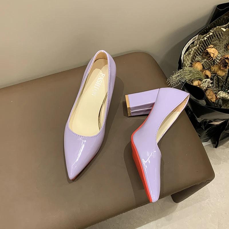 Fashion Fashion Heels Luxury Bridal Shoes Women Thick Heel Mary Jane Shoes New High Heels Women Pink Ladies Shoes Size 43