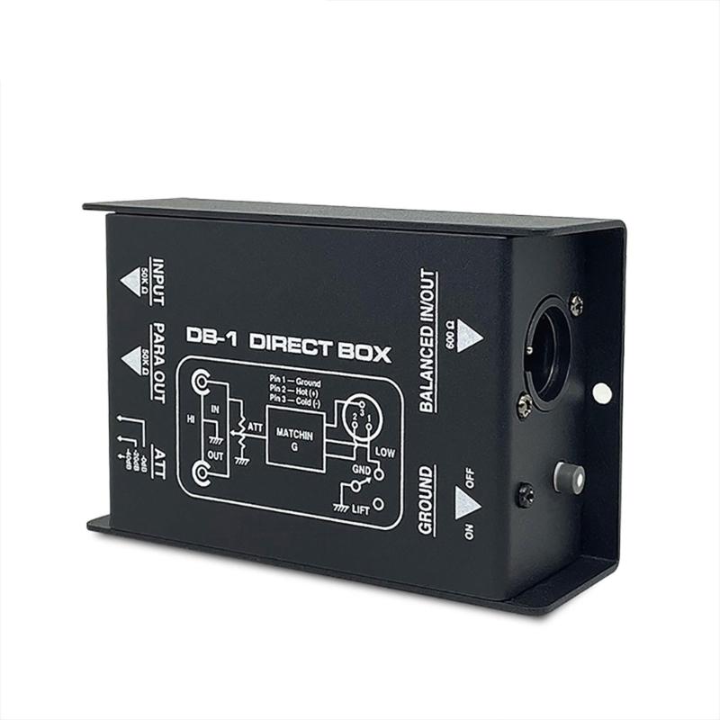 Compactly Passive DI Box with Input Attenuator Hum Eliminators for Connecting Instrument to Balanced 6.35mm Output