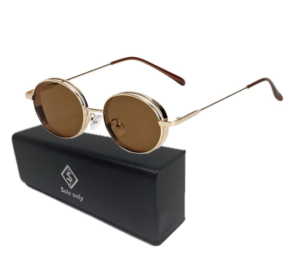 Sole Only Oval Retro Design with UV400 Stylish and Trendy Eyewear for Backlight Includes Fashionable for Men and Women Sunglasses, Protection,