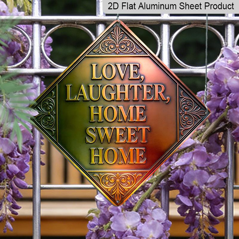 

2D Flat, 1pc Vintage Family Love Theme Metal Wall Hanging Sign - Romantic Aluminum Plaque Suitable for Bedroom, Living Room, , Cafe - Sentimental 20*20cm