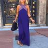 Summer Sleeveless Loose Casual Long Dress New Big Size Women A-line Cross Party Patchwork Dress Sweet Streetwear Sexy Clothing