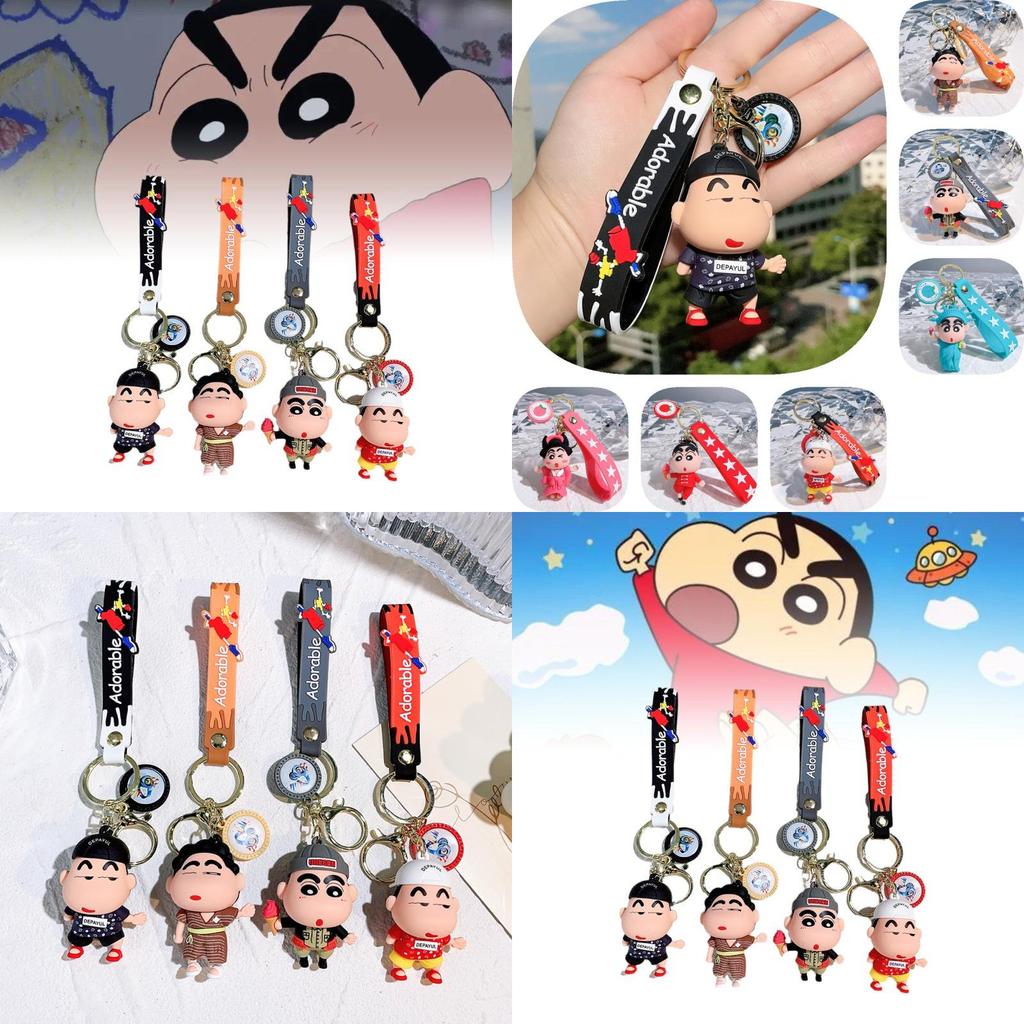 Crayon Shin-chan Pvc Keychain Cute Silicone Figure Keyring Birthday Gift