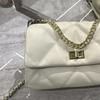 2025 Neuer Stil Rindsleder Ring-Gitter Ketten Tasche Kleine Quadratische Wolke Einzel-Schulter Cross-body Handtasche Damen