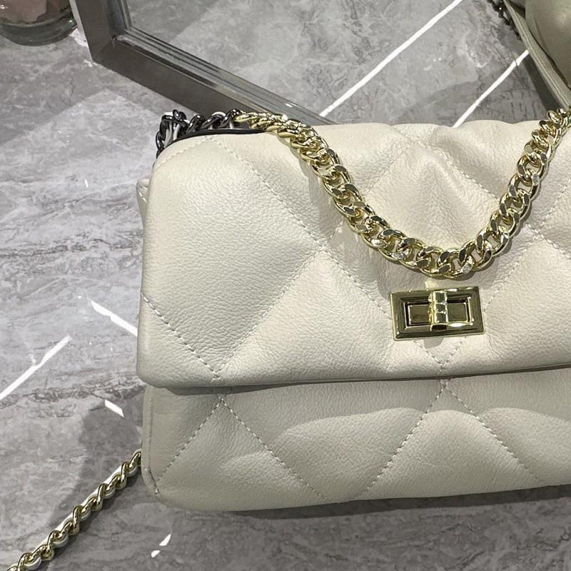 2025 Neuer Stil Rindsleder Ring-Gitter Ketten Tasche Kleine Quadratische Wolke Einzel-Schulter Cross-body Handtasche Damen