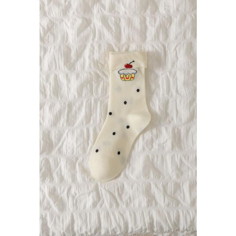 

Милые гольфы с оборками для девочек, сладкие гольфы до середины икры с бантом, универсальные для осени и зимы, мультяшные полосатые студенческие носки-гольфы 1 pair белый