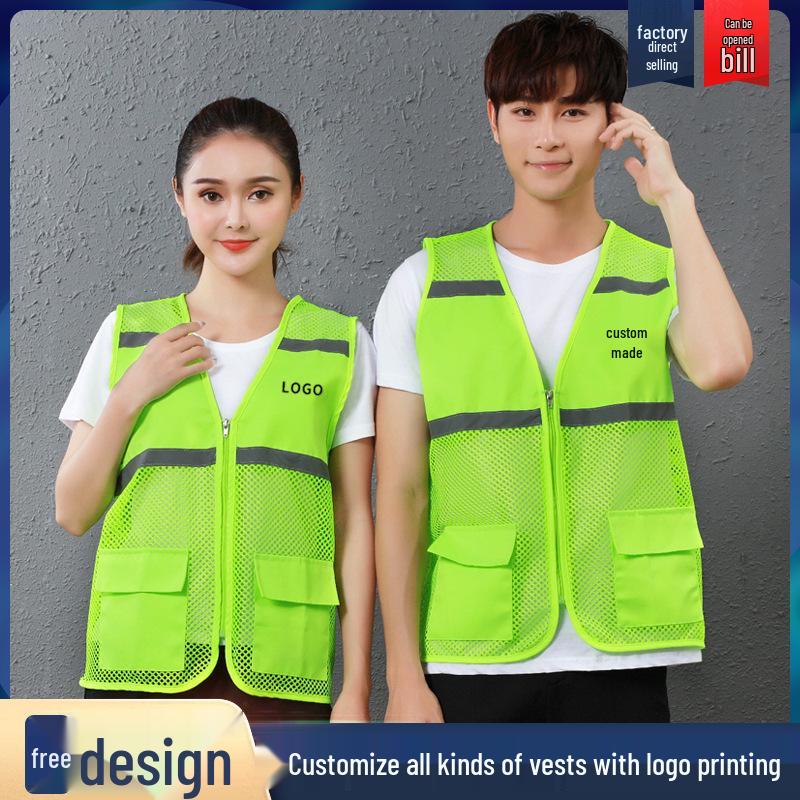 Breathable Summer Reflective Mesh Vest for Volunteer and Work Activities