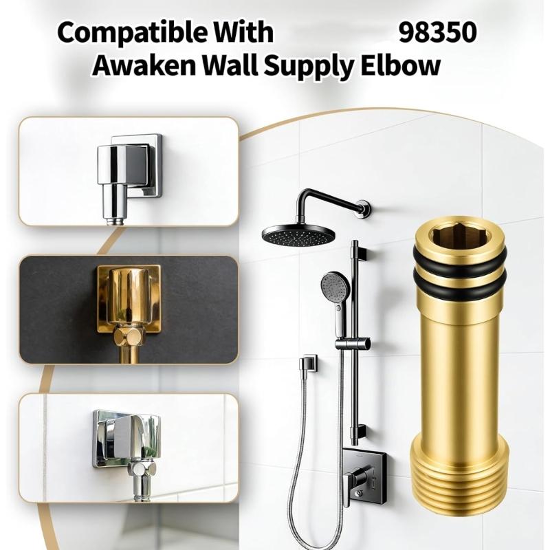 Metal Shower Elbow Water Supply Adapters Pipe Extension Link Suitable for K-98350 for Secure Installation & No Leaks