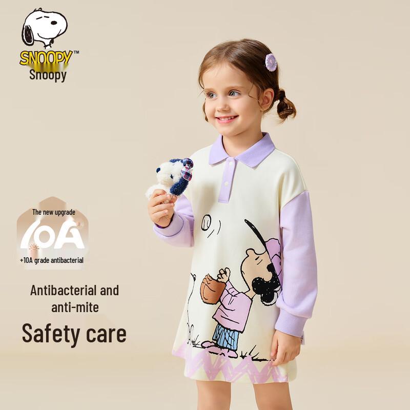Snoopy Girls  Long Sleeve Polo Dress 90