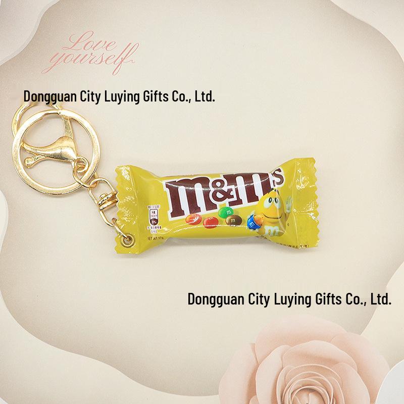 Colorful M&M Chocolate Candy Keychain & Snickers Pendant Claw Machine Gift