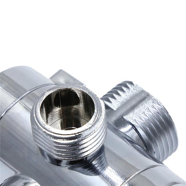 Tee Connector Shower Head Diverter Valve Three Function Switch Valve Adjustable Shower Arm Mounted