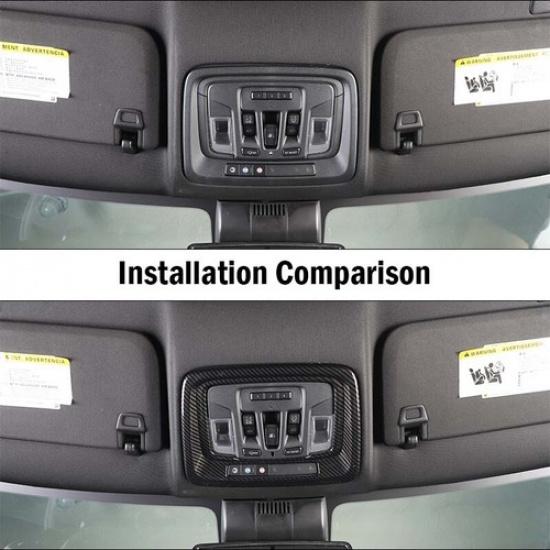 Carbon Front Top Light Control Eye Glass Door Cover Trim for Chevy Silverado 19+