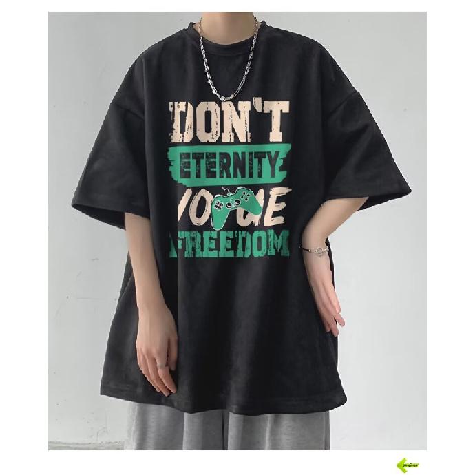 Tricou cu mânecă scurtă pentru bărbați, marcă de modă de vară, cu jumătate de mânecă largi 2024, nou Internet, moda celebrităților, Top imprimat simplu