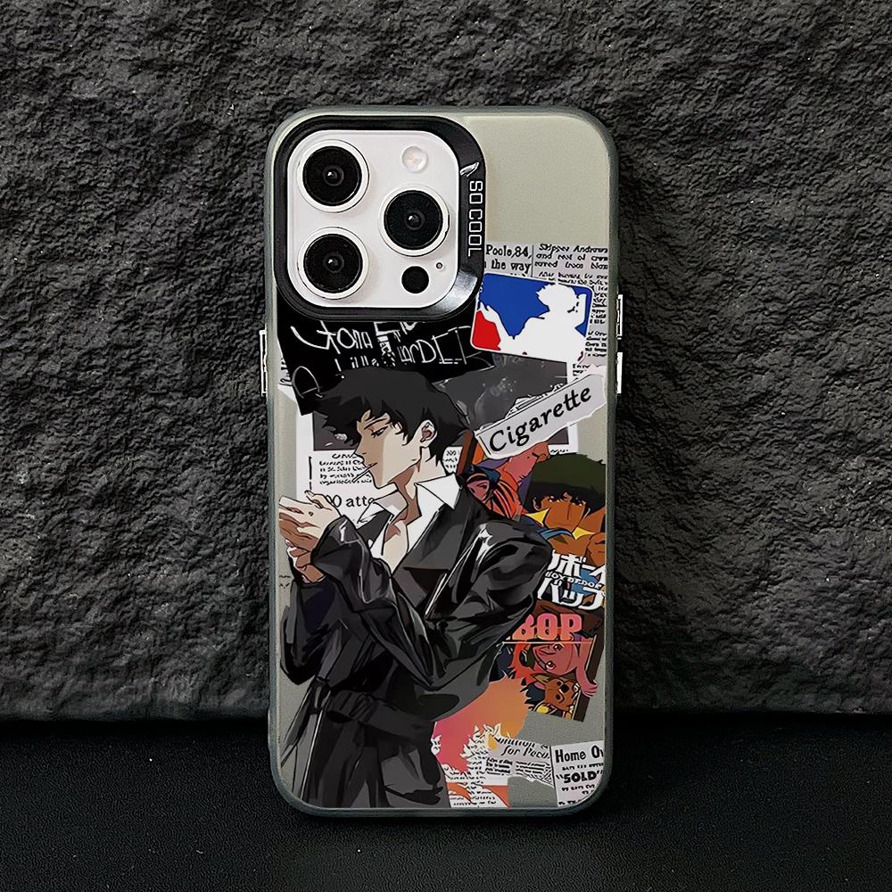 Anime Cowboys Bebop Phone Case for iPhone 17 Air 16 16e 15 14 Plus 13 12 11 Pro Max X Xs XR 8 Colorful Silver Hard Cover