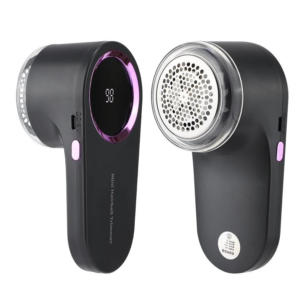 Portable Hair Lint Ball Trimmer Electric Pellet Lint Remover Electric Clothes Fizz Balls Removal LED Display with 6 Steel Blades