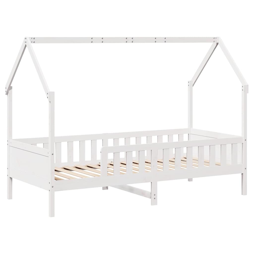 Kids House Bed White 80 X 200 Cm Solid Pine Wood