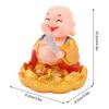 Solar Buddha Statue Solar Nodding Maitreya Car Ornament Decoration Shaking Head Toy for Wealth and Fortune