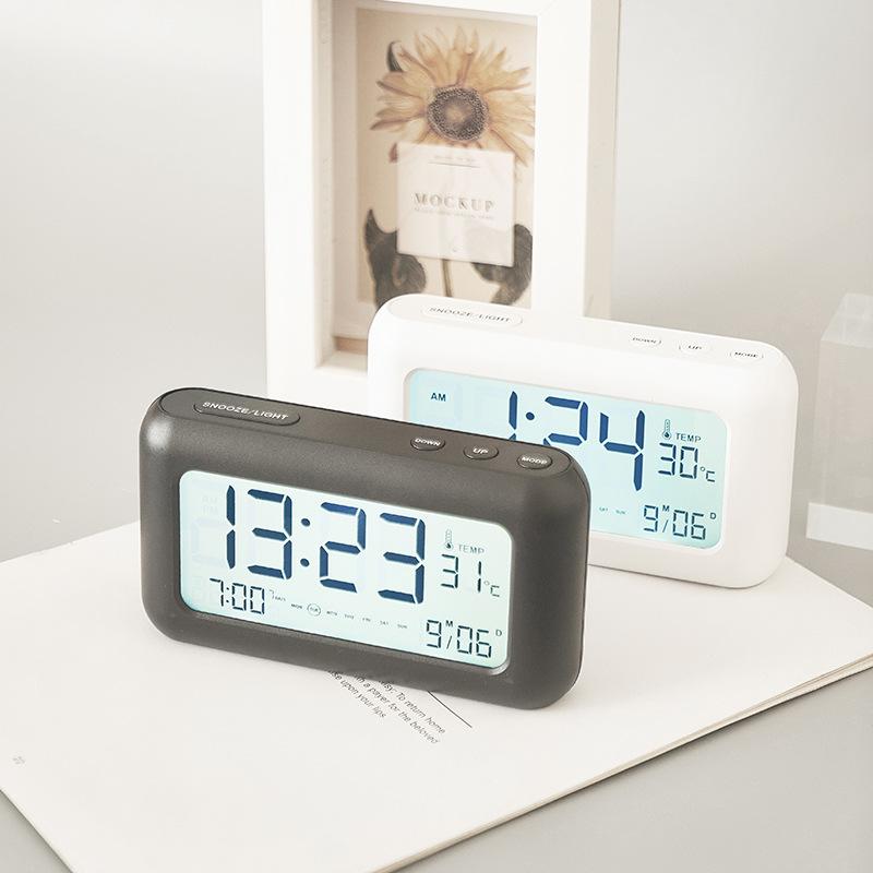 New Large Screen Simple Charging Alarm Clock Bedroom Bedside Electronic Clock Multi Function Clock Rechargeable