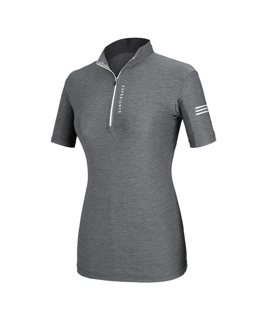EXTRASPORTY Linelight Damen Melange Reißverschluss Kurzarm T-Shirt 4 Farben