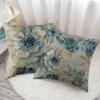 Indigold Watercolor Flower Pillow Cover Blue Bird Floral Cushion 45X45Cm Linen Pillowcase Decoration Salon Cushion Cover