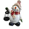 Solar-Powered Snowman Lantern - Outdoor Christmas Resin Ornament