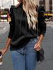Women's 2024 Autumn/Winter Stacked Collar Hooded Solid Pullover Sweatshirt
