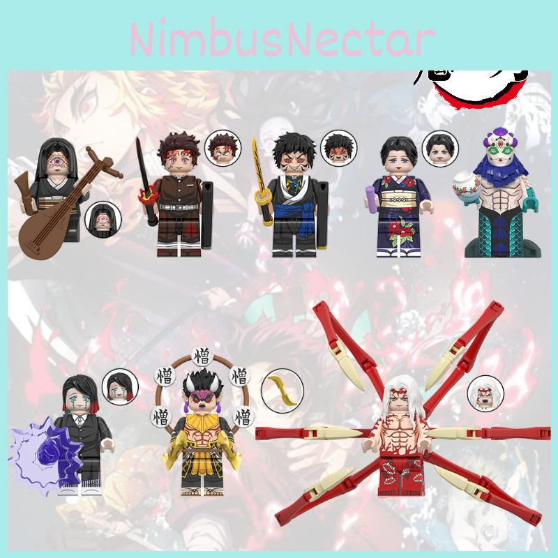 Wm6163 Anime Series Demon Slayer Beads Puzzle Building Blocks Bagged Set Abs Plastic Non-electric Diy Small Particle 0-38 Pieces 0.01kg