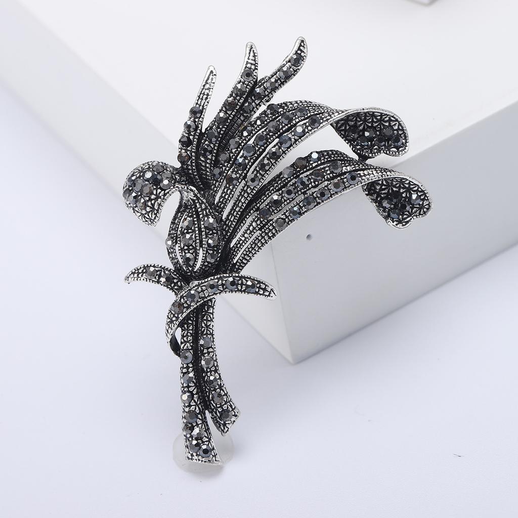 Weibliche Mode Vintage Regenbogen Blume Broschen Für Frauen Luxus Gold Farbe Legierung Kristall Brosche Sicherheitsnadeln