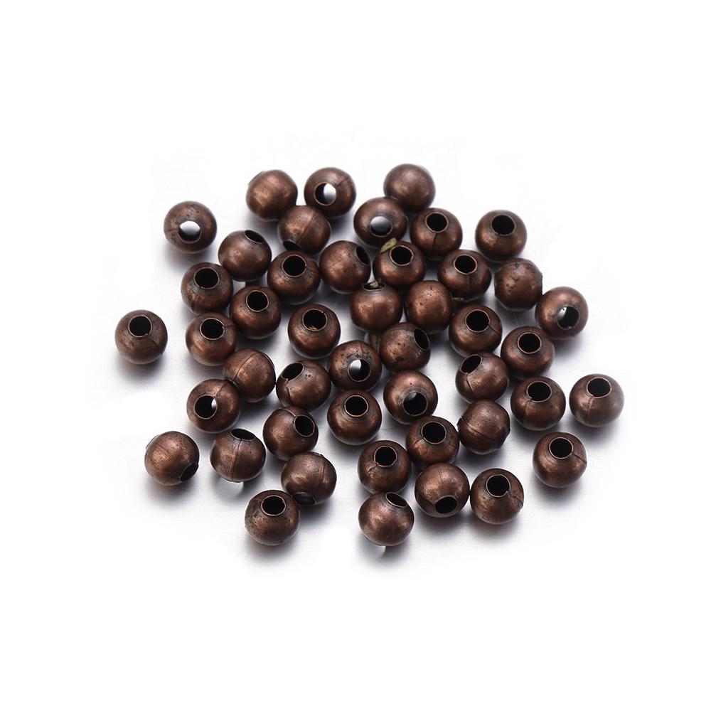 20-500pcs/lot Round Tone Metal Beads Iron Smooth Loose Ball Beads for Jewelry Making Beads DIY Bracelet Necklace Wholesale