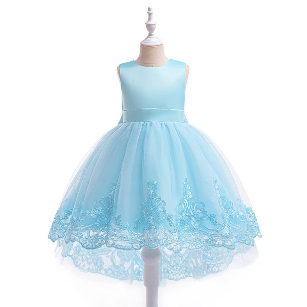 Sommer Spitzen Prinzessinkleider für Kinder 3-8 Jahre Geburtstagskleid Blumen Mädchenkleid Kindergeburtstagsparty Kostüm Säuglingskleid L019