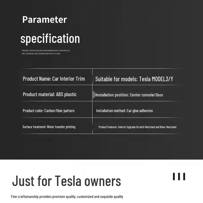Tesla Model 3/Y Center Console & Door Trim Kit - Interior Modification Accessories