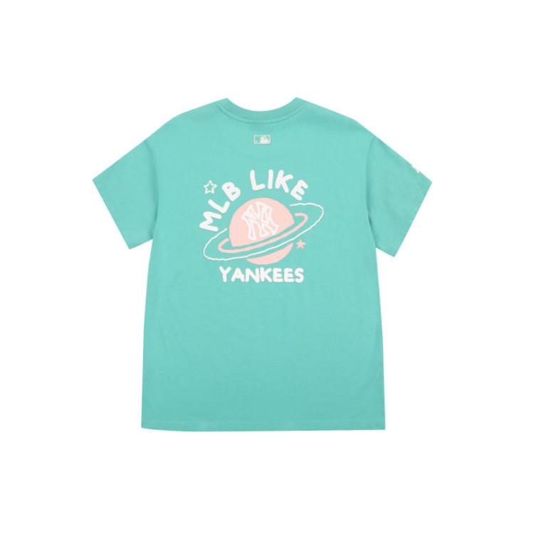 New MLB Drop Shoulder Sleeve T Shirt Unisex Green 31TSP3131-50T