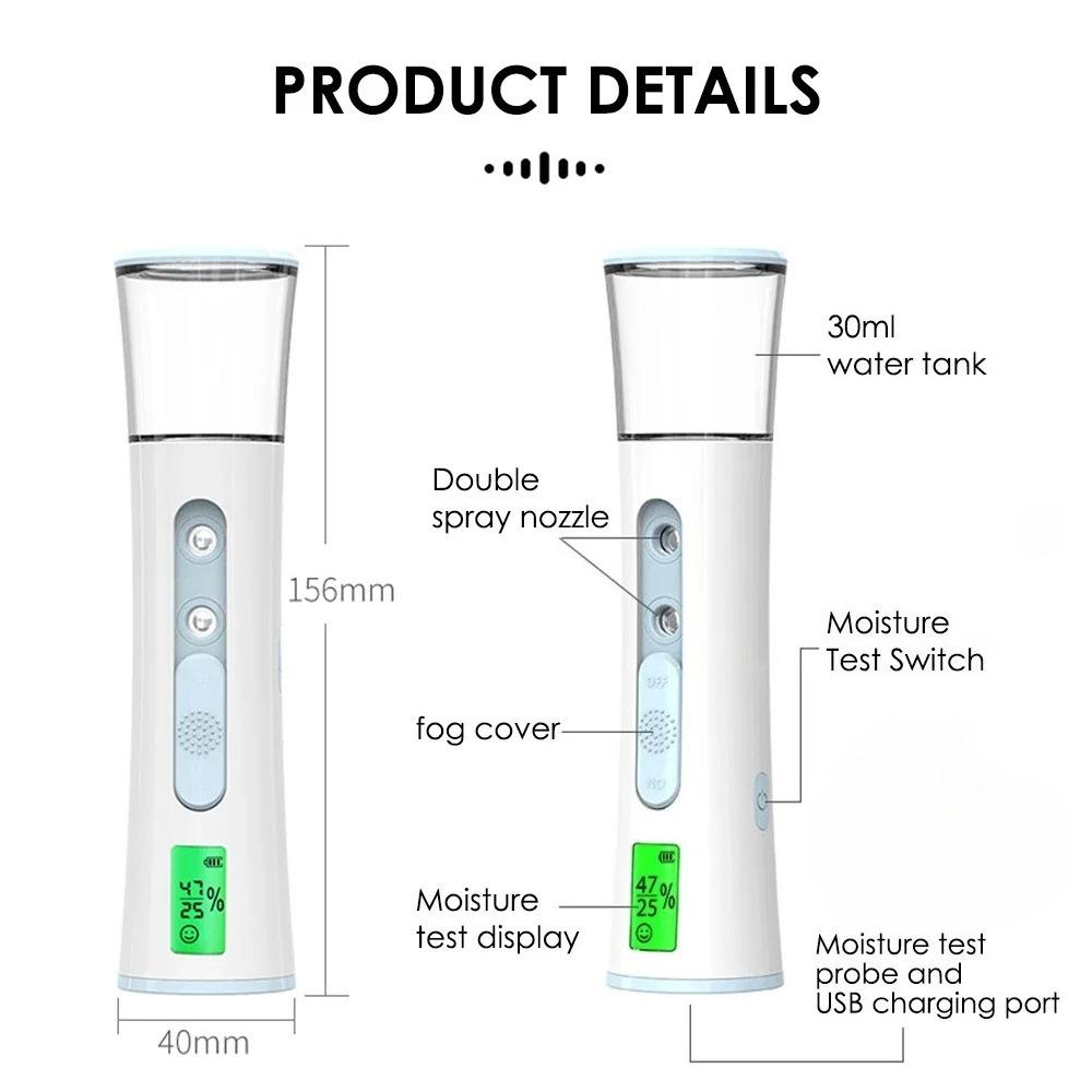 USB Nano Facial Mister Handy Cool Mist Spray Machine Home Travel Use Face Hydration Sprayer Nano Face Care Beauty Device
