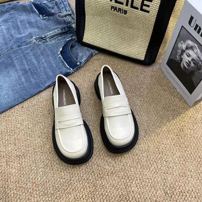 Französische Mary Janes kleine Lederschuhe Damen Sommer 2025 neu Ein-Pedal Damen Schuhe Muffin-Plateau Loafer schwarze Schuhe