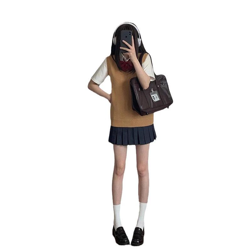 In-Stock: Women's Japanese Style V-Neck Sleeveless Sweater Vest - 12 Colors