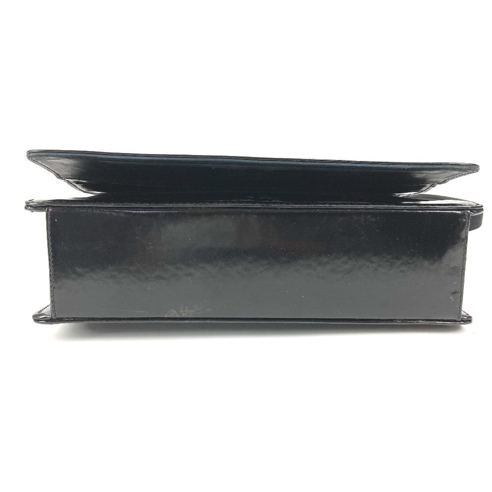 CHANEL vintage CC logo flap bag Shoulder Bag cotton / Patent Leather Black