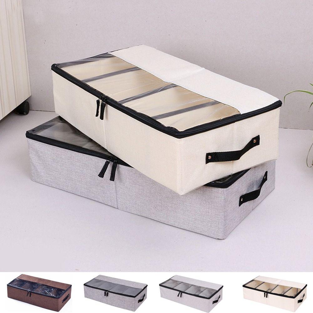 Trennwand Unterbett Aufbewahrungsbox Abnehmbare Schuhaufbewahrungsbox Baumwollleinen Schuhkarton Schrank